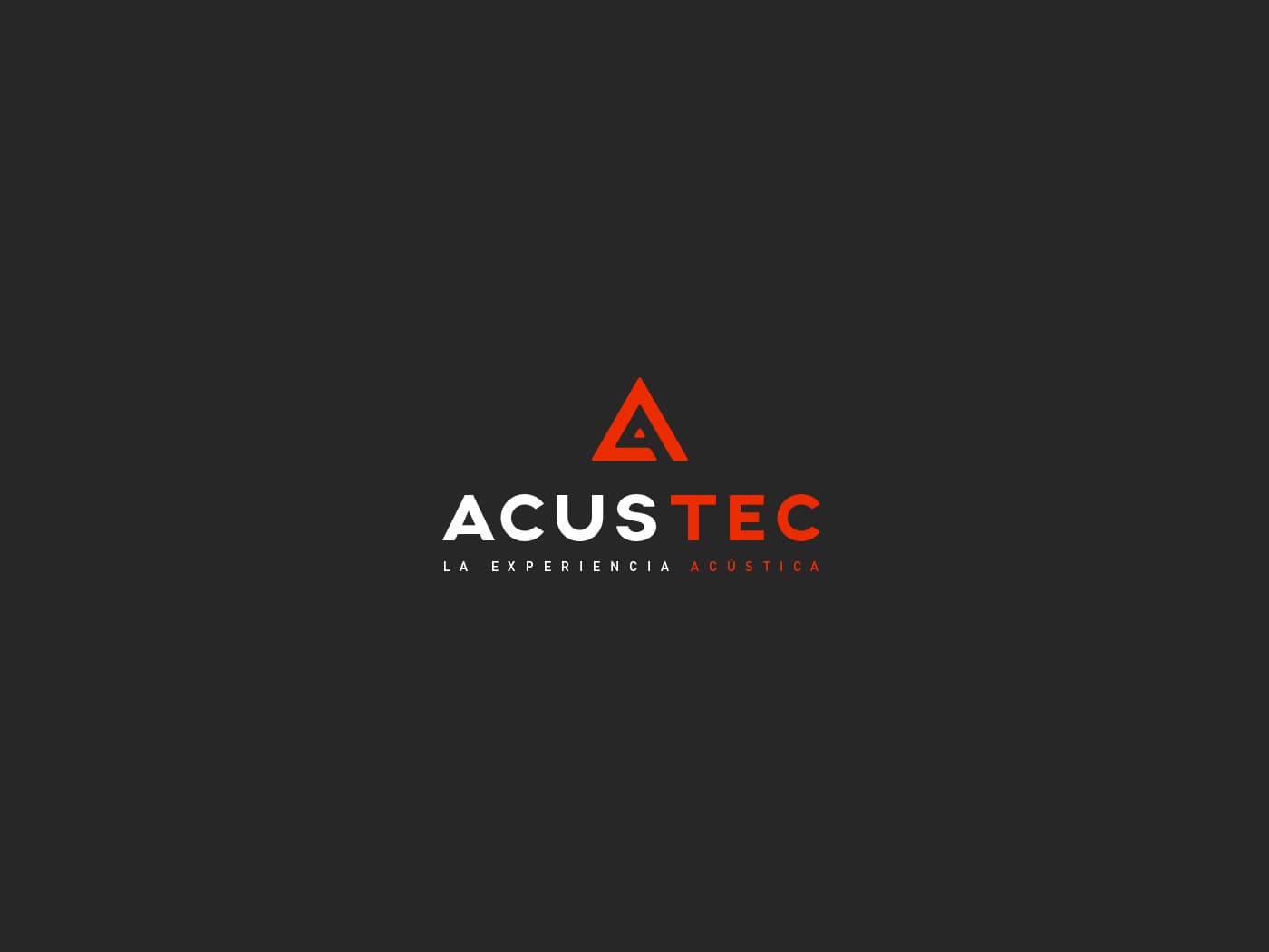 Logotipo de Acustec sobre fondo oscuro