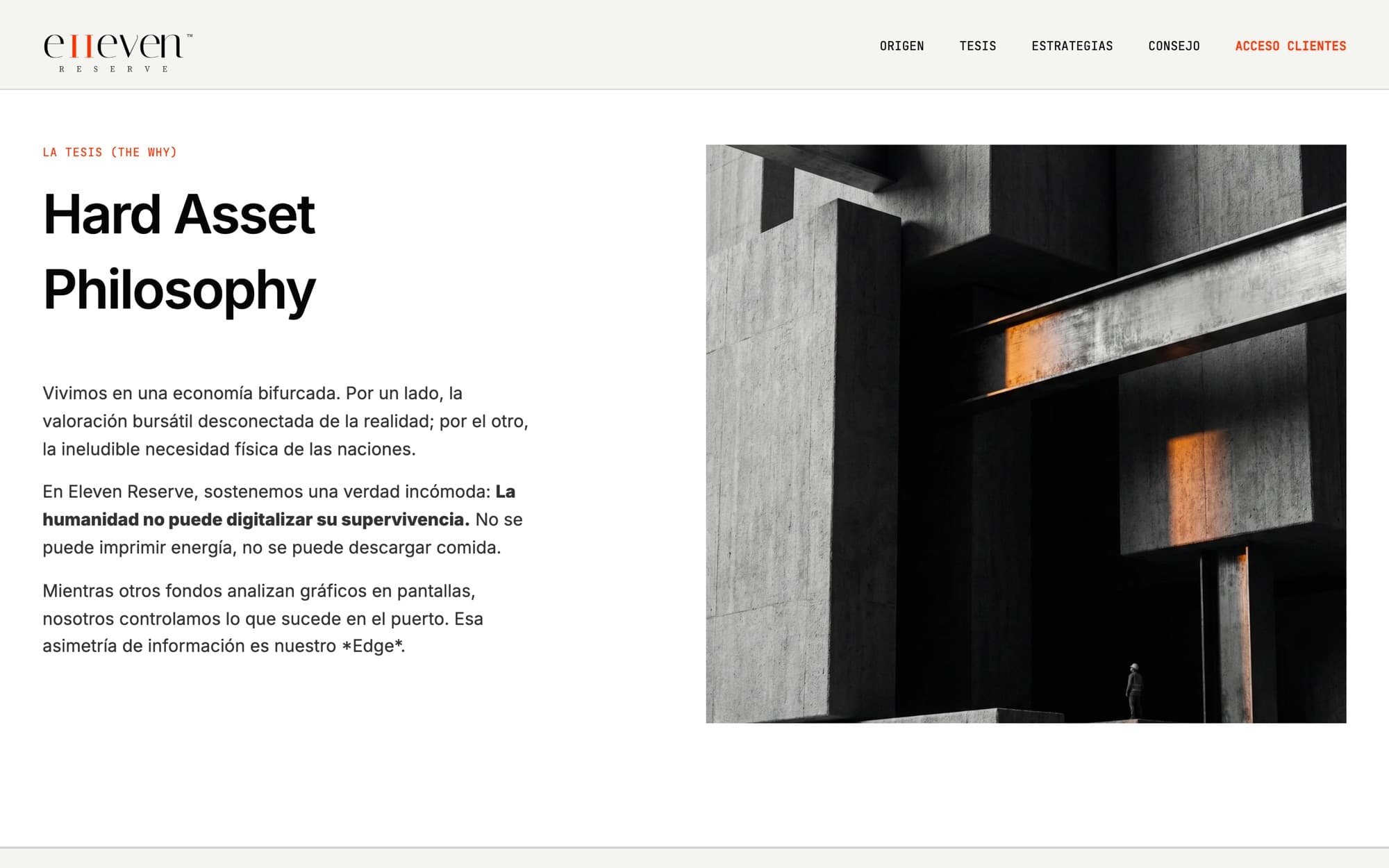 La tesis de activos tangibles de Eleven Reserve