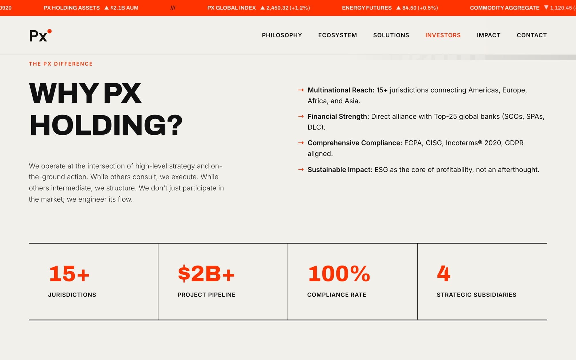 Por qué PX Holding, con sus cifras de jurisdicciones y filiales