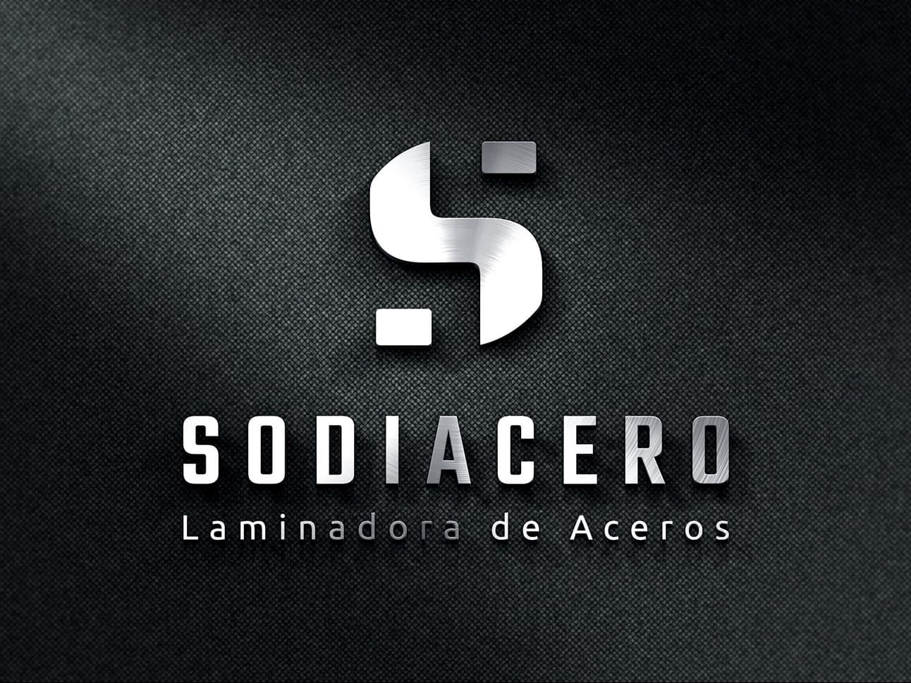 Logotipo de Sodiacero sobre una textura metálica