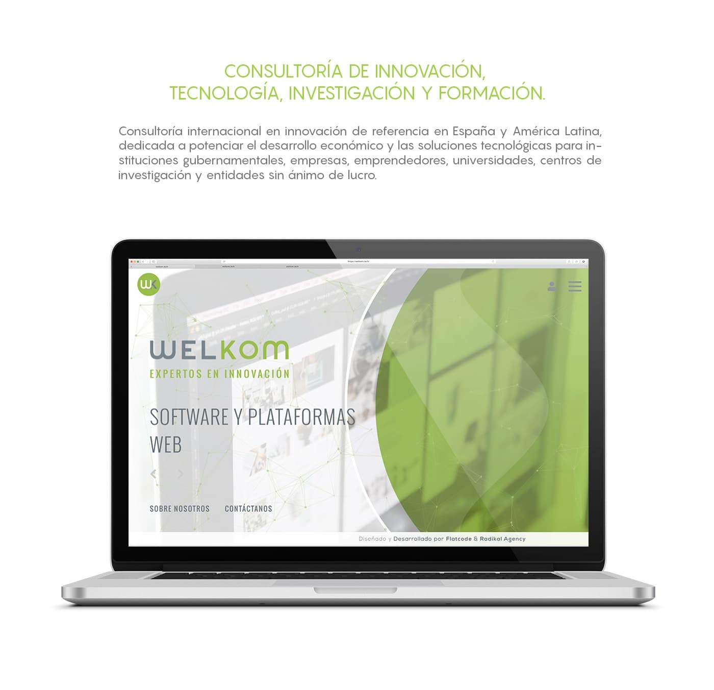 Sitio de Welkom en un portátil